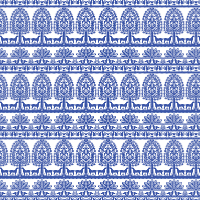 Roller blind for large window Blue pattern
