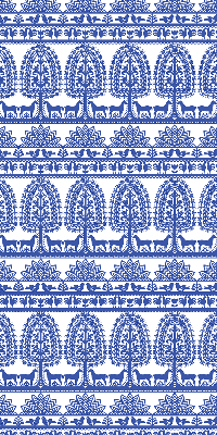 Roller blind for large window Blue pattern