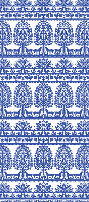 Roller blind for large window Blue pattern