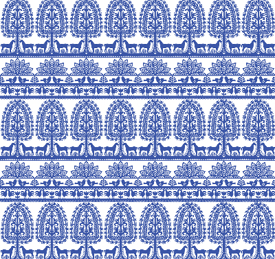 Roller blind for large window Blue pattern