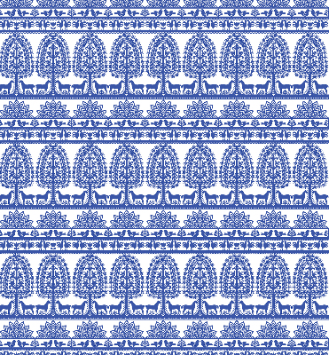 Roller blind for large window Blue pattern