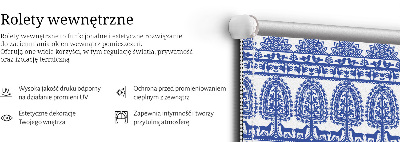 Roller blind for large window Blue pattern