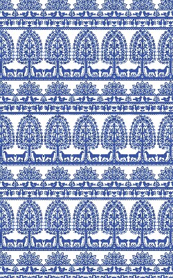 Roller blind for large window Blue pattern