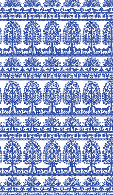 Roller blind for large window Blue pattern