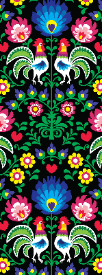 Roller blind for large window Colorful roosters