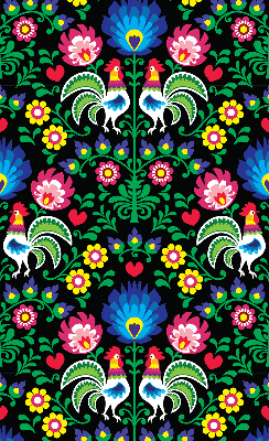 Roller blind for large window Colorful roosters