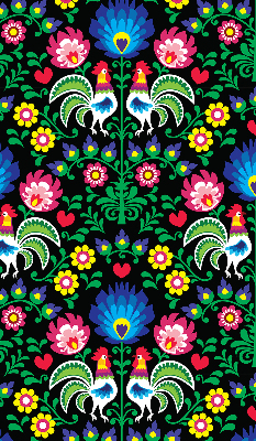 Roller blind for large window Colorful roosters