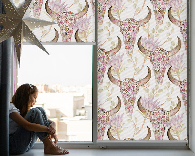 Fabric roller blind Colorful buffalo heads