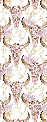 Fabric roller blind Colorful buffalo heads