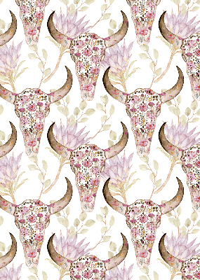 Fabric roller blind Colorful buffalo heads