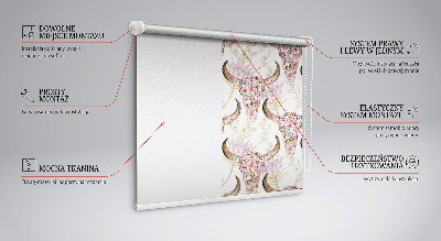 Fabric roller blind Colorful buffalo heads