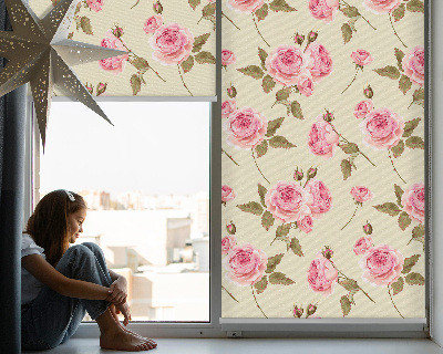 Fabric roller blind Roses