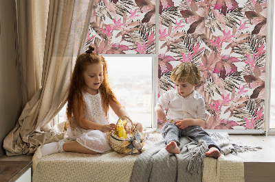 Modern roller blind Pink flowers