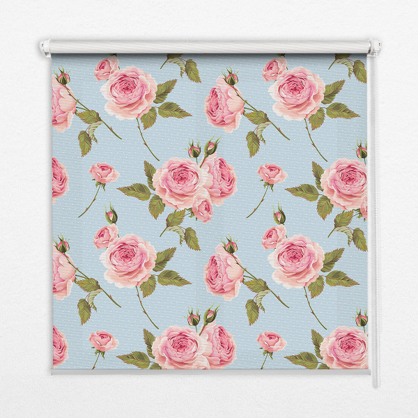 Fabric roller blind Roses