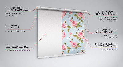 Fabric roller blind Roses