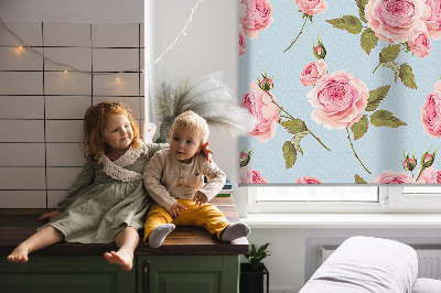 Fabric roller blind Roses