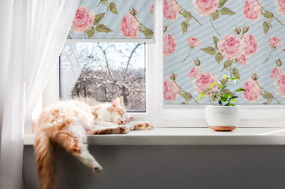 Fabric roller blind Roses