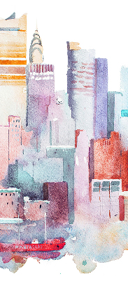 Fabric roller blind Colorful city