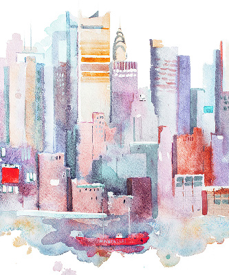 Fabric roller blind Colorful city