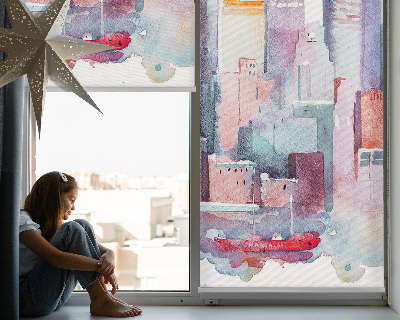 Fabric roller blind Colorful city