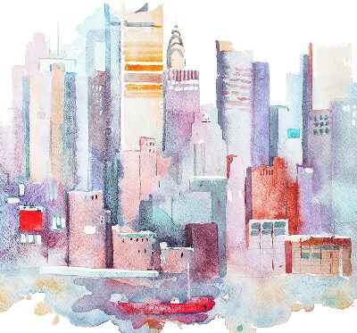 Fabric roller blind Colorful city