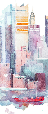 Fabric roller blind Colorful city