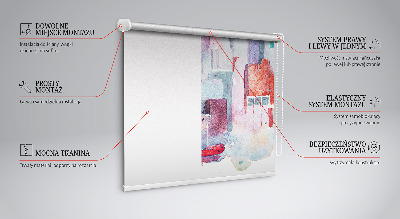Fabric roller blind Colorful city