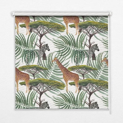 Modern roller blind Animals and trees