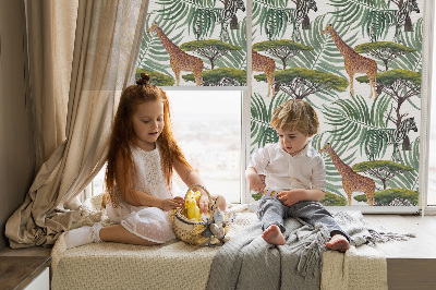 Modern roller blind Animals and trees