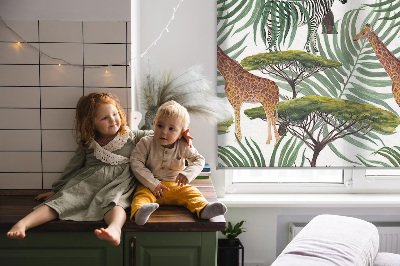 Modern roller blind Animals and trees