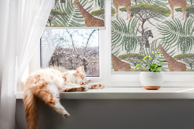 Modern roller blind Animals and trees