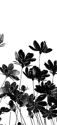 Fabric roller blind Black flowers