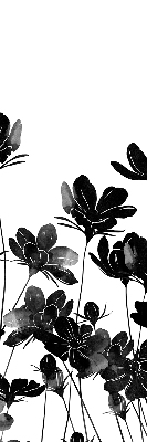 Fabric roller blind Black flowers