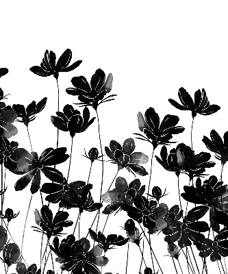 Fabric roller blind Black flowers