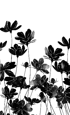 Fabric roller blind Black flowers