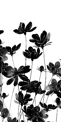 Fabric roller blind Black flowers