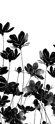 Fabric roller blind Black flowers