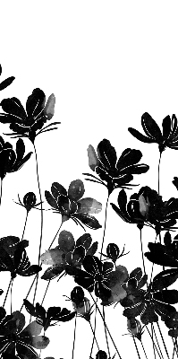 Fabric roller blind Black flowers
