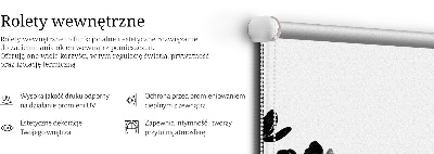 Fabric roller blind Black flowers