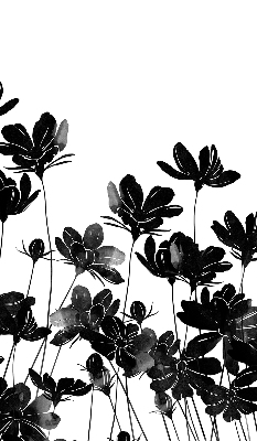 Fabric roller blind Black flowers