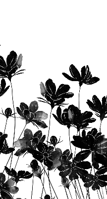 Fabric roller blind Black flowers