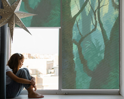 Roller blind for large window Trees