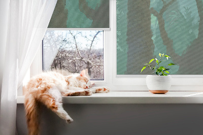Roller blind for large window Trees