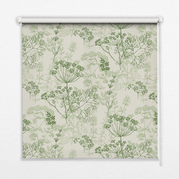 Fabric roller blind Green plants