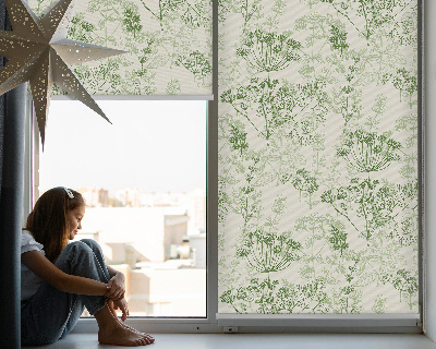 Fabric roller blind Green plants