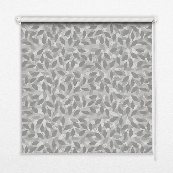 Modern roller blind Gray leaves