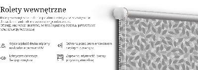 Modern roller blind Gray leaves
