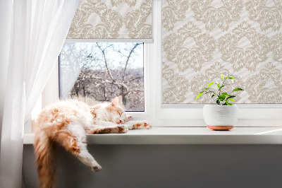 Roller blind for large window Beige pattern