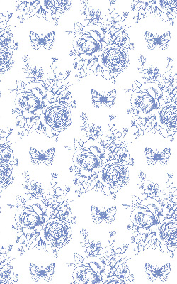 Fabric roller blind Blue flowers and butterflies