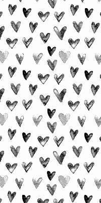 Modern roller blind Black hearts